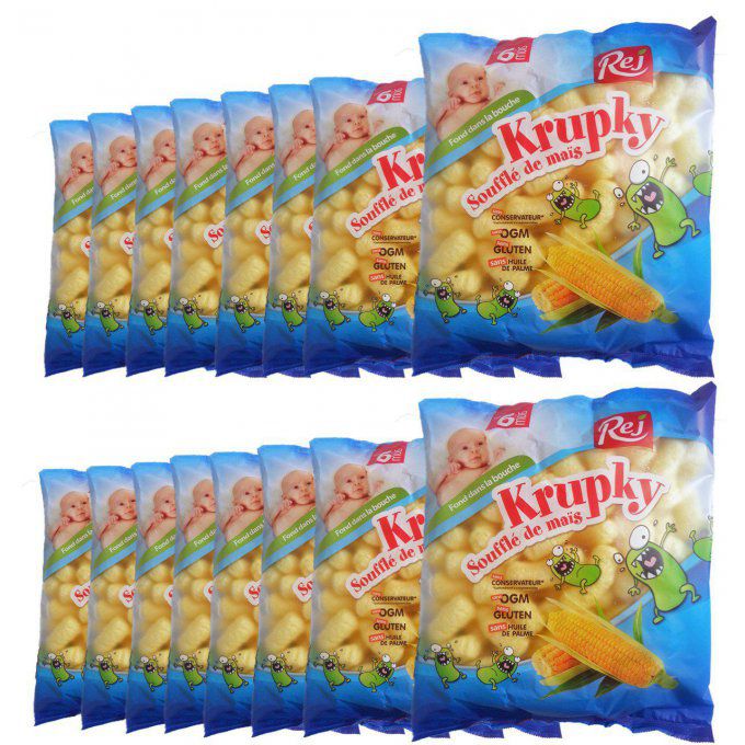 KRUPKY soufflé de maïs pour bébé (dès 6 mois) - Pack de 24 sachets