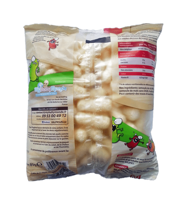 KRUPKY soufflé de riz pour bébé (dès 6 mois) - Pack de 16 sachets