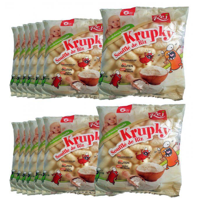 KRUPKY soufflé de riz pour bébé (dès 6 mois) - Pack de 16 sachets