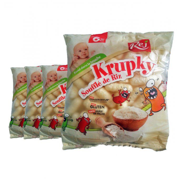 KRUPKY soufflé de riz pour bébé (dès 6 mois) - Pack de 4 sachets