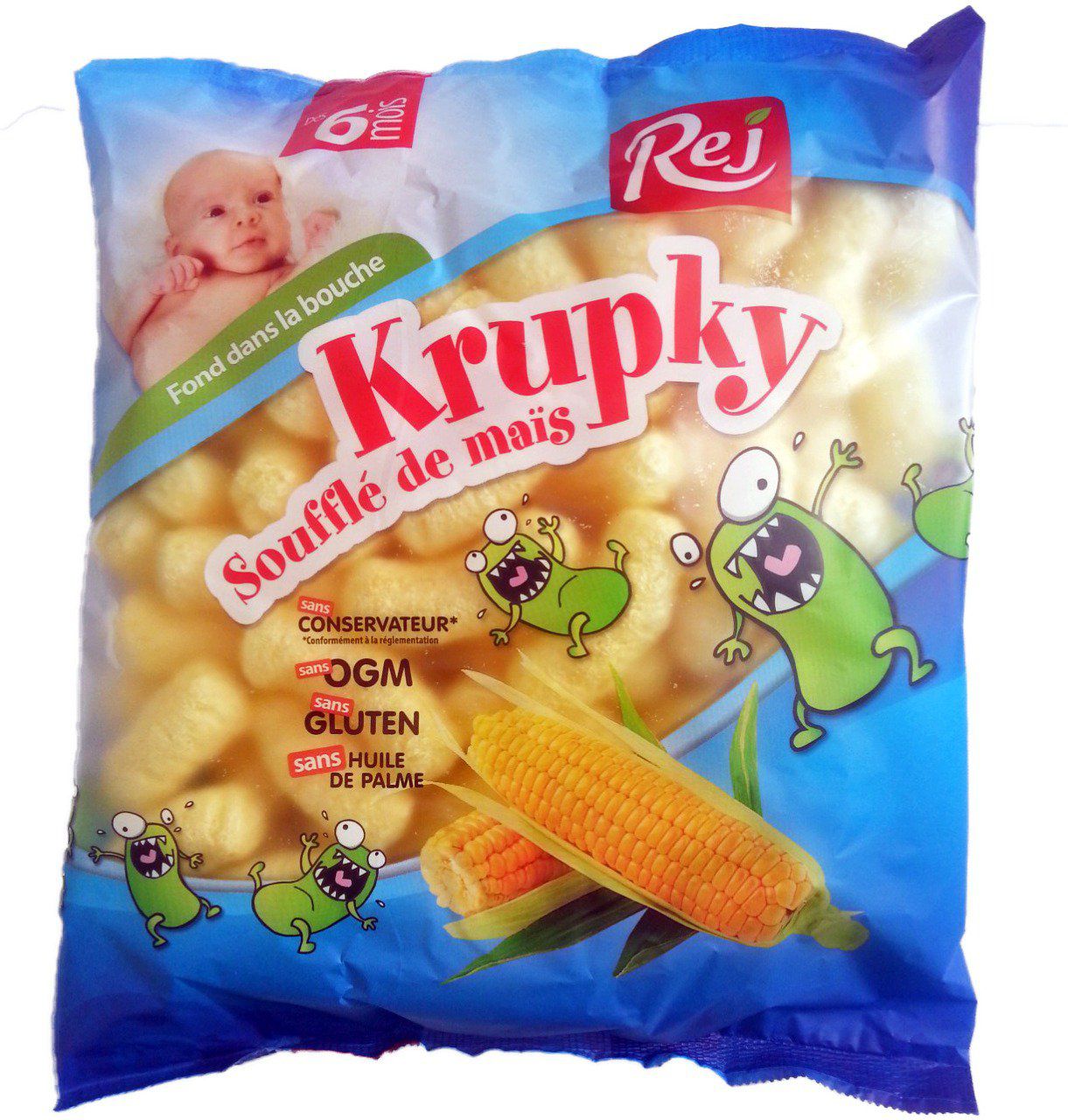 KRUPKY soufflé de maïs pour bébé (dès 6 mois) - Sachet de 50g.