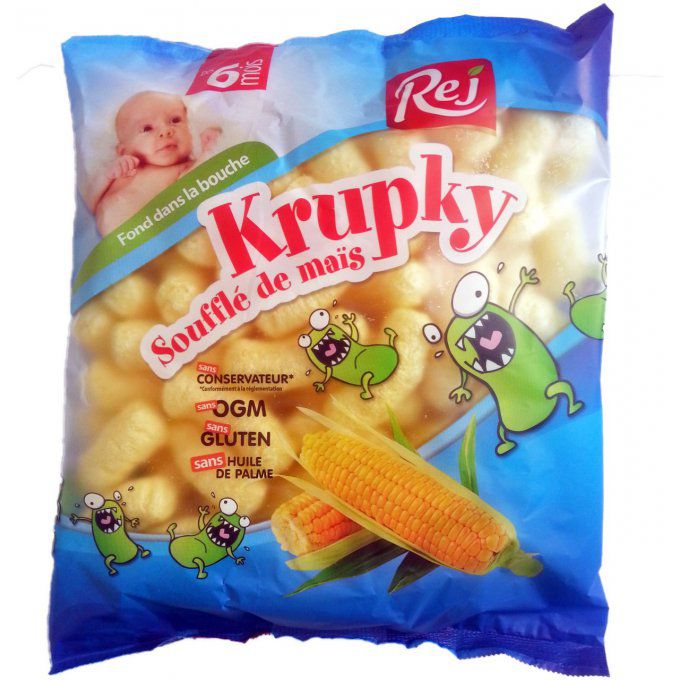 KRUPKY soufflé de maïs pour bébé (dès 6 mois) - Sachet de 50g.