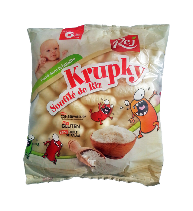 KRUPKY soufflé de riz pour bébé (dès 6 mois) - Carton de 27 sachets de 85g.